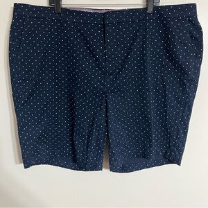 Women’s Tommy Hilfiger Navy With White Polka Dots Chino Shorts Size 20W‎ Pockets
